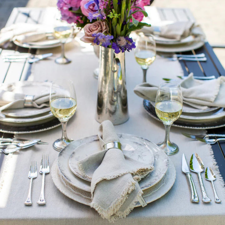 Off White Provence Napkin with Fringe