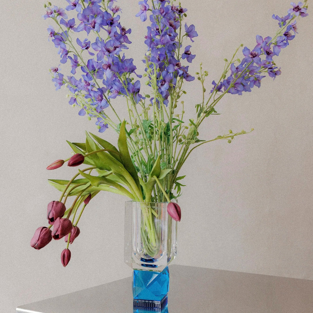 Ohio Vase - Clear/Azure/Cobalt