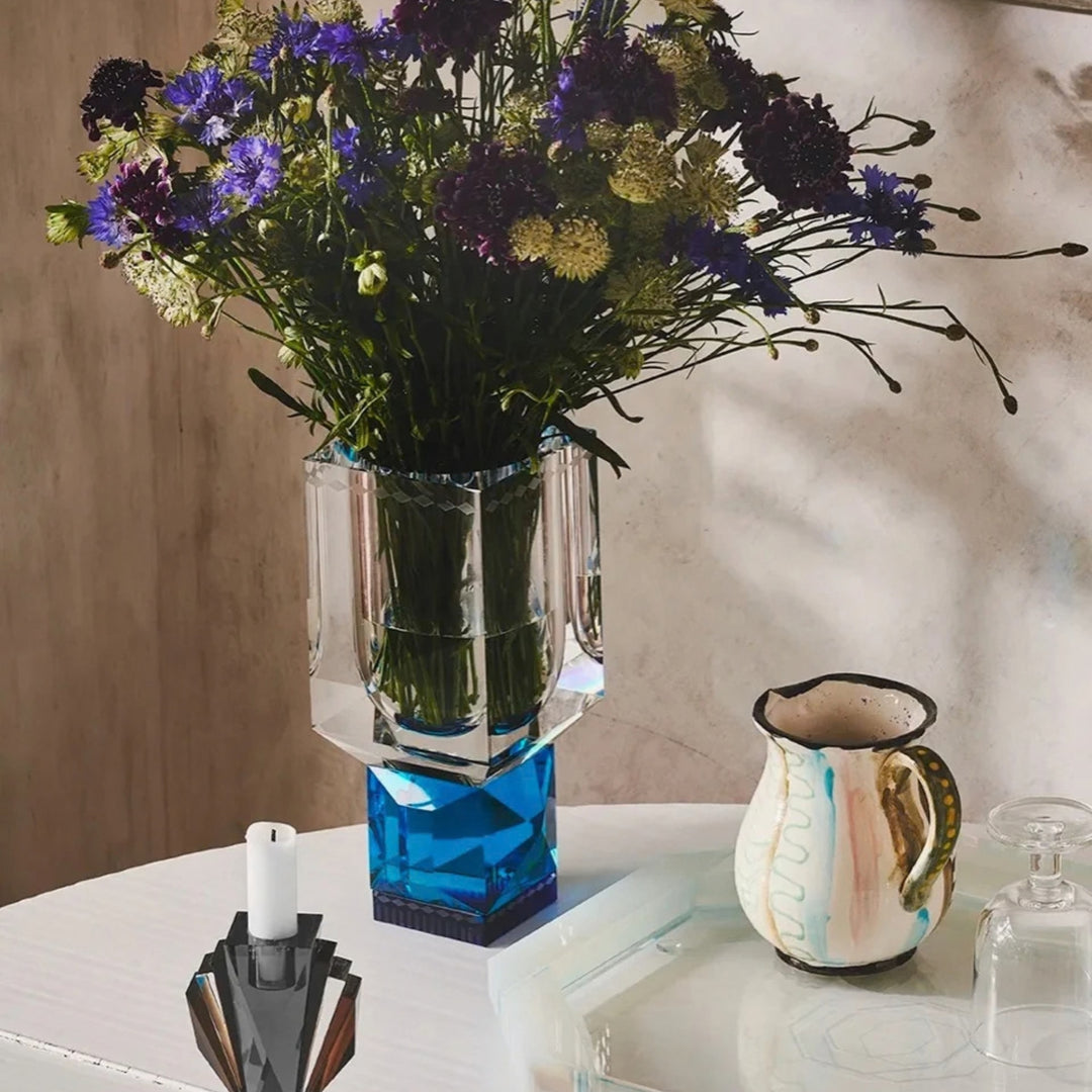Ohio Vase - Clear/Azure/Cobalt