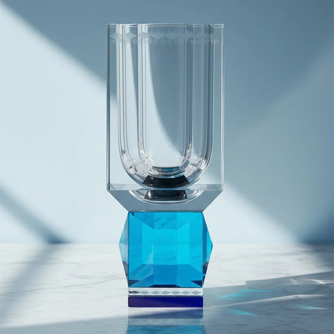 Ohio Vase - Clear/Azure/Cobalt