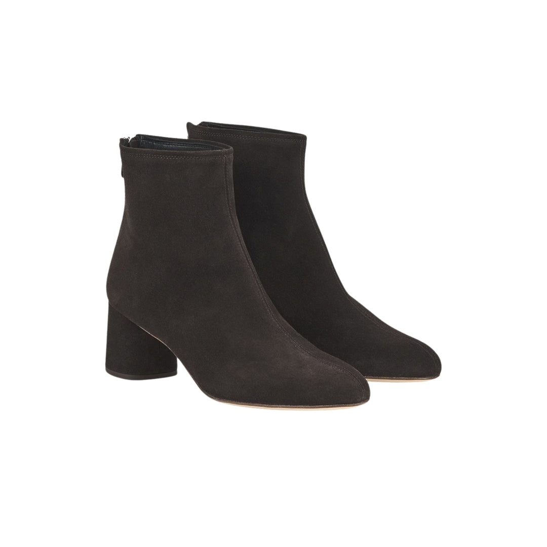 Olga Velour Bootie in Brown