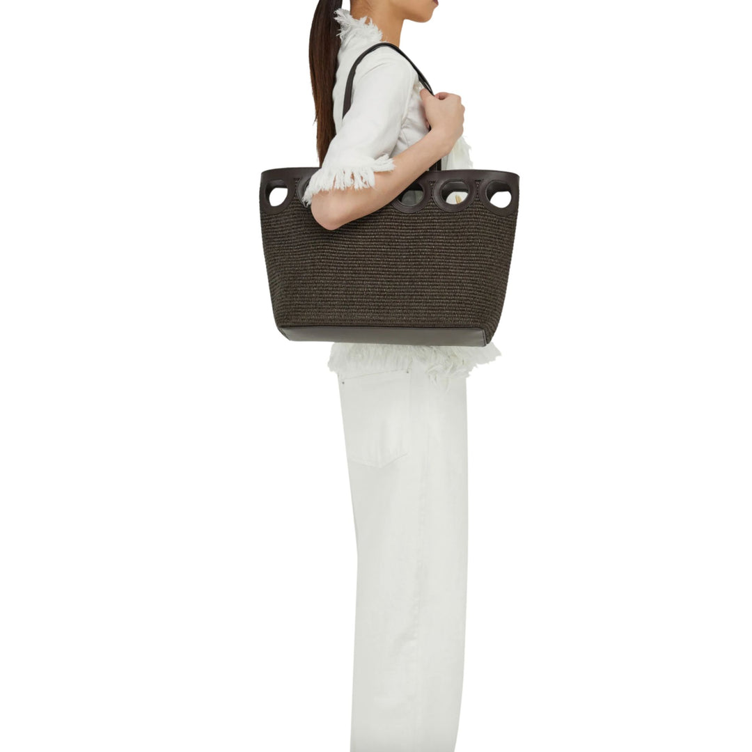Gancio Frame Raffia Medium Tote