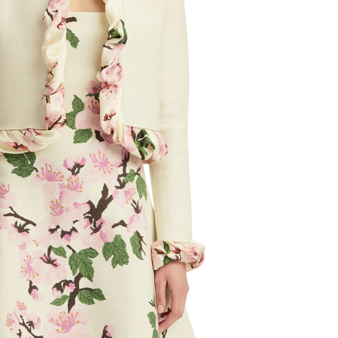 Cherry Blossom Bubble Twist Trim Cardigan