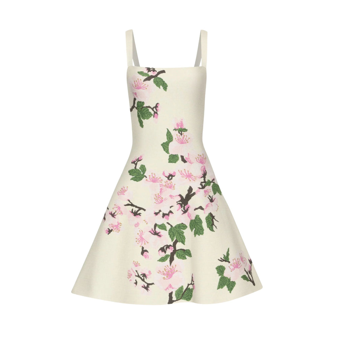 Oscar de La Renta Cherry Blossom Jacquard Fit-And-Flare Dress - Pink Oscar de La Renta Cherry Blossom Jacquard Fit-And-Flare Dress - Pink