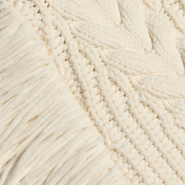 Ottavia Lace Back Cable Pullover in Ivory