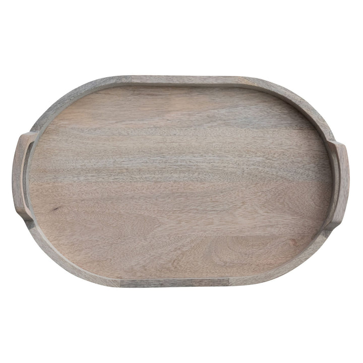 Oval Mango Wood Tray w/ Handles