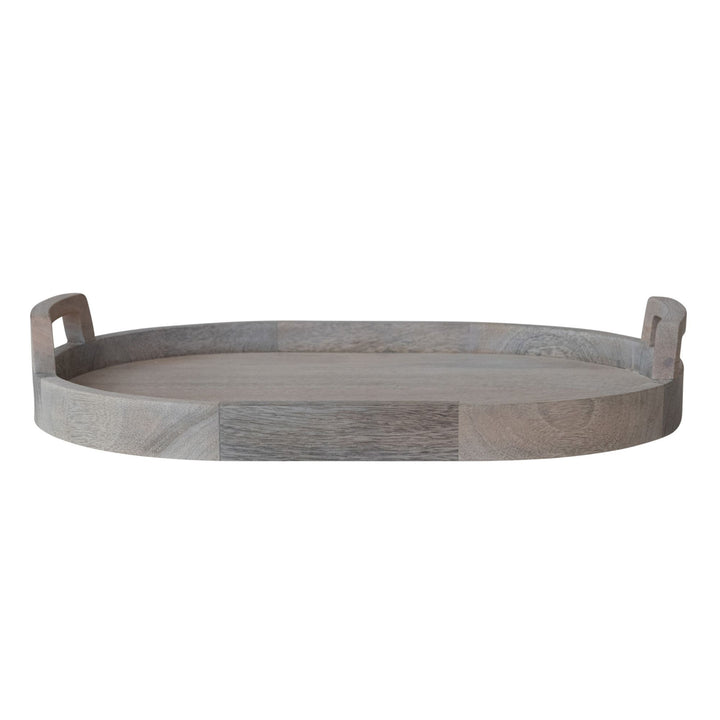 Oval Mango Wood Tray w/ Handles