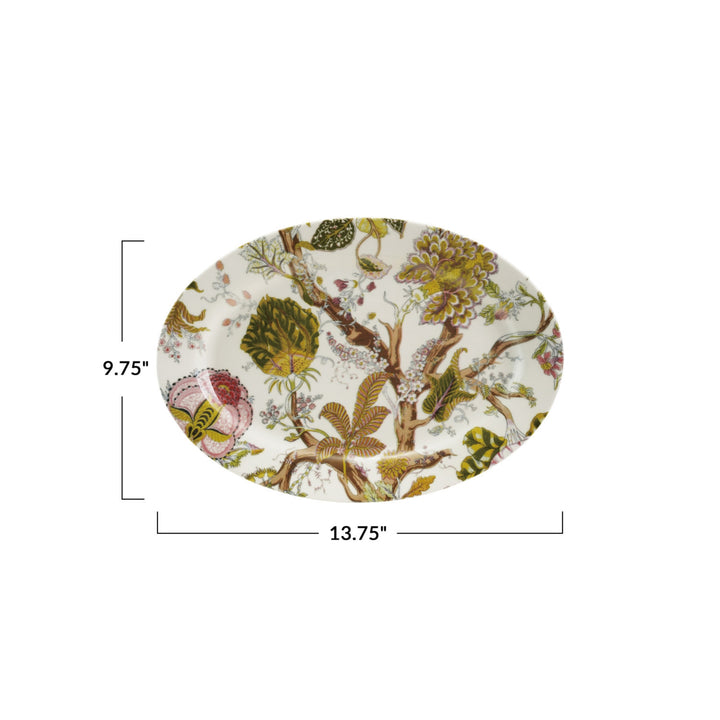 Oval Printed Stoneware Platter