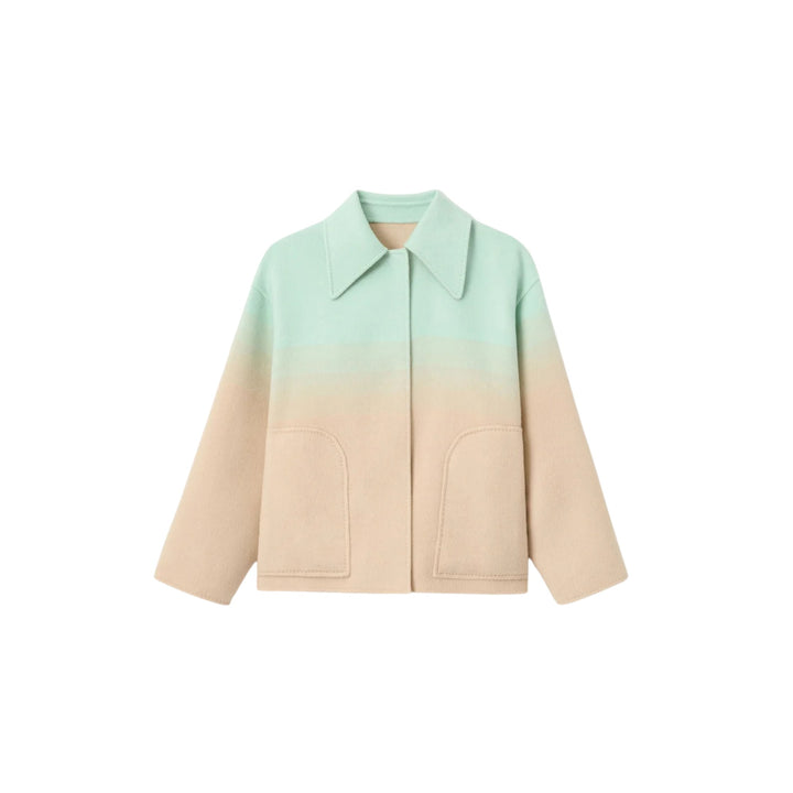 Oversized Reversible Point Collar Swing Coat