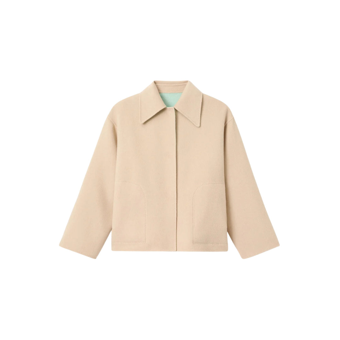 Oversized Reversible Point Collar Swing Coat