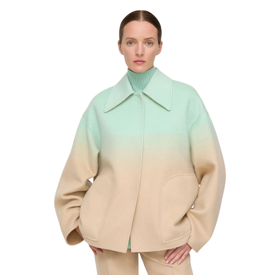 Oversized Reversible Point Collar Swing Coat