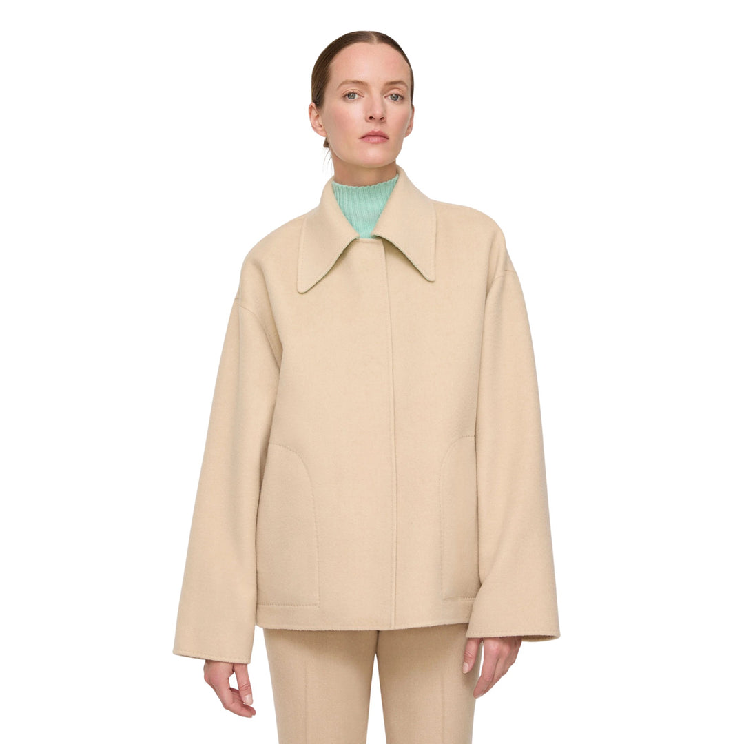 Oversized Reversible Point Collar Swing Coat