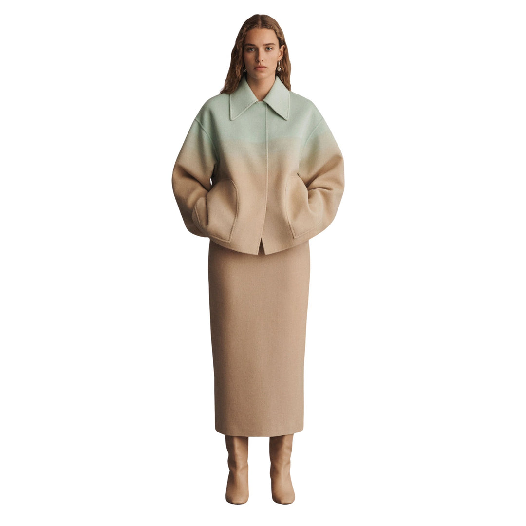 Oversized Reversible Point Collar Swing Coat