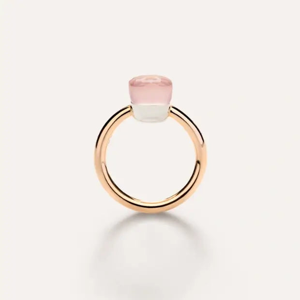 Ring Nudo Petite WG RG Pink Quartz