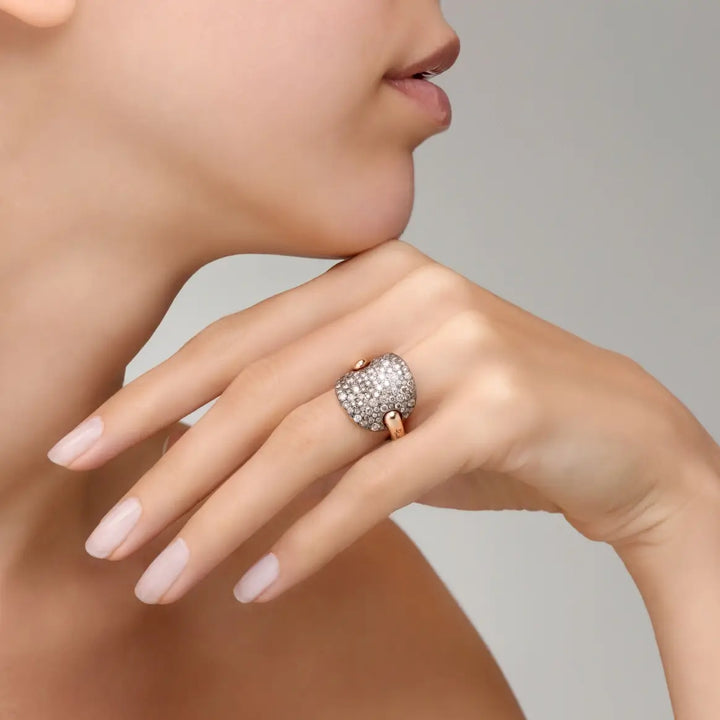 RING SABBIA RG WG WHITE/BROWN DIAMONDS