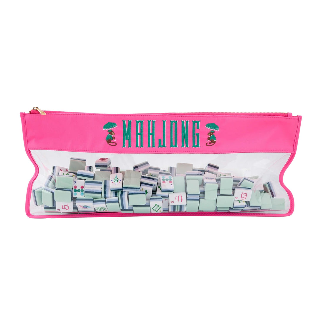 Pink Monkey Mahjong Bag