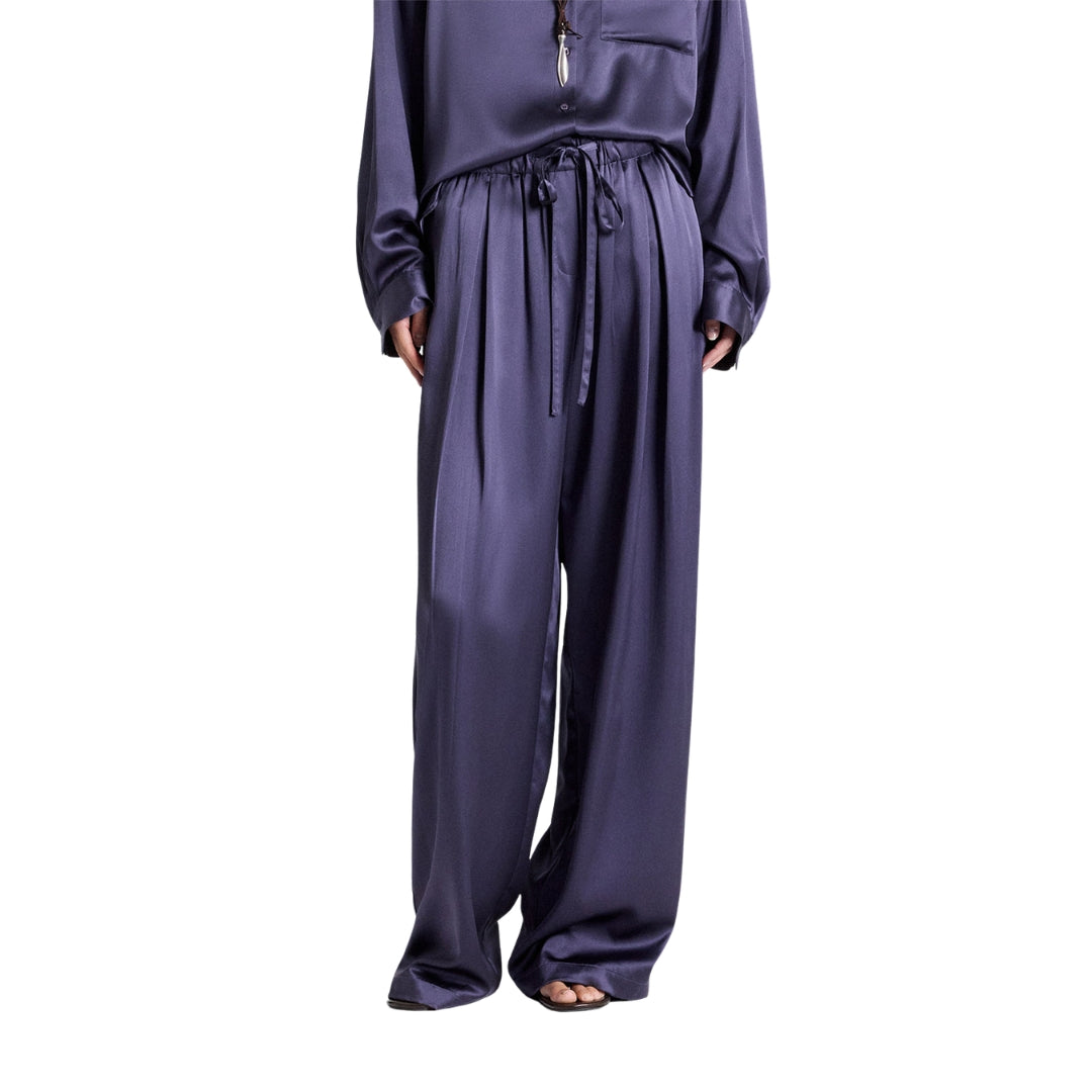 PJ Silk Satin Pant in Graystone