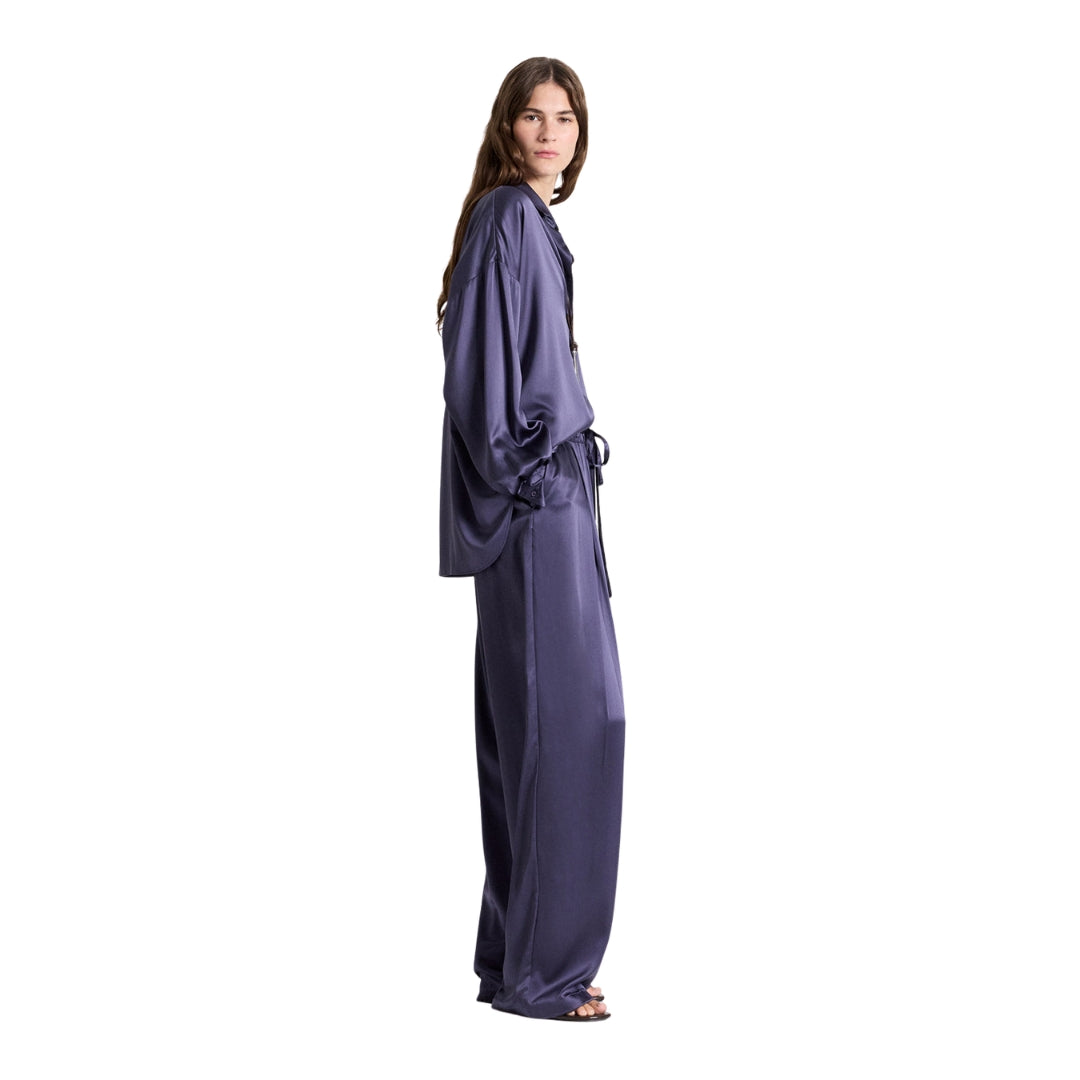 PJ Silk Satin Pant in Graystone