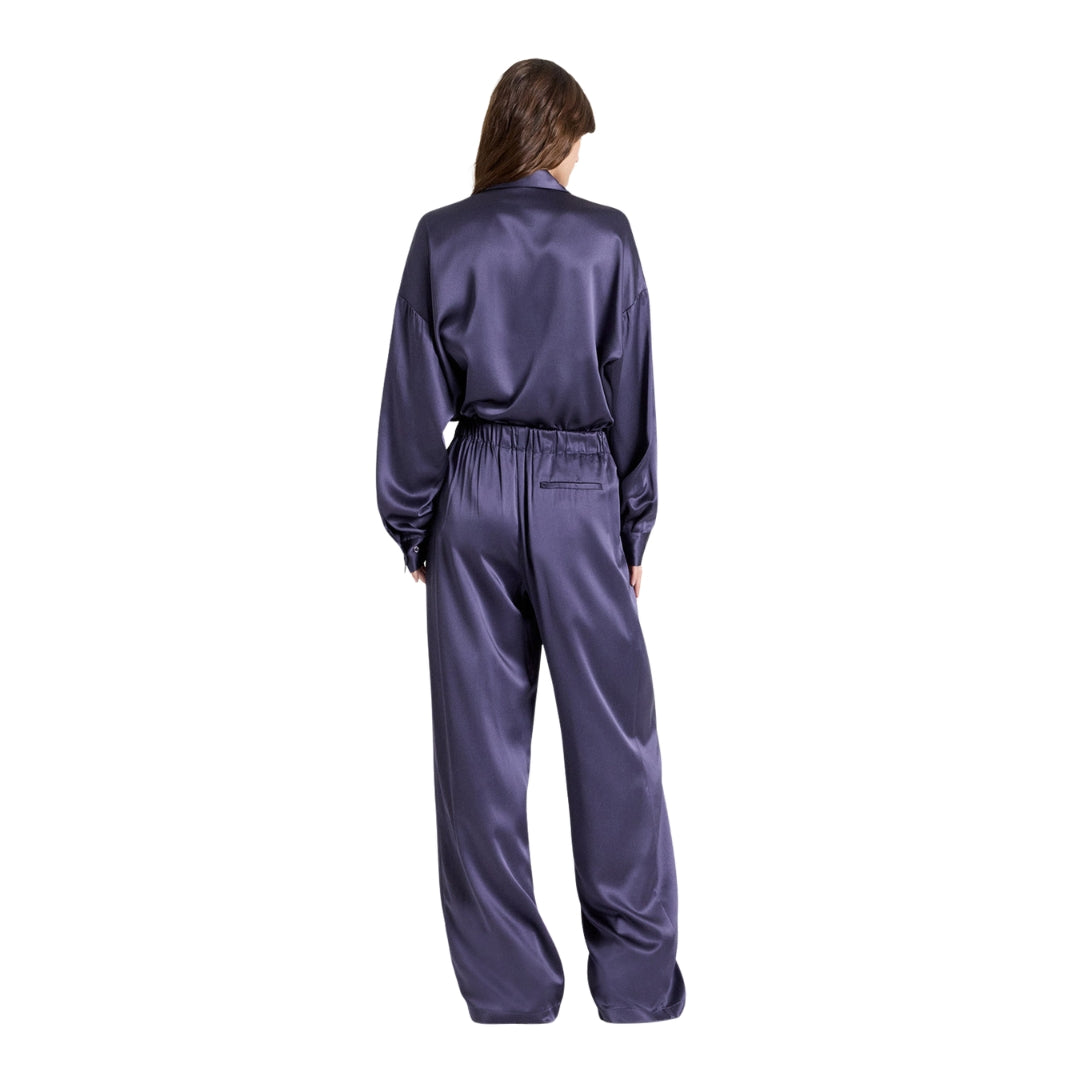 PJ Silk Satin Pant in Graystone
