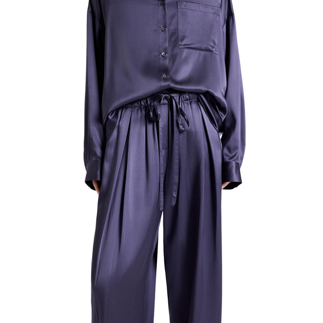 PJ Silk Satin Pant in Graystone