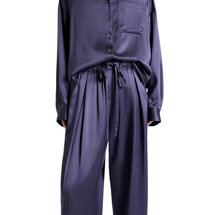 PJ Silk Satin Pant in Graystone