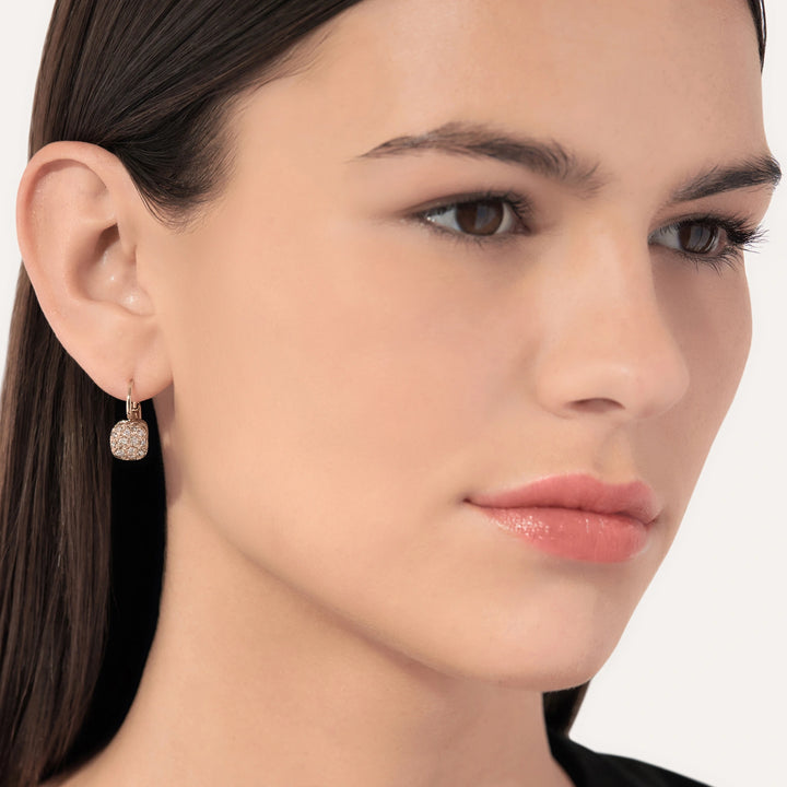 Earrings Nudo Petit with Brown Diamonds