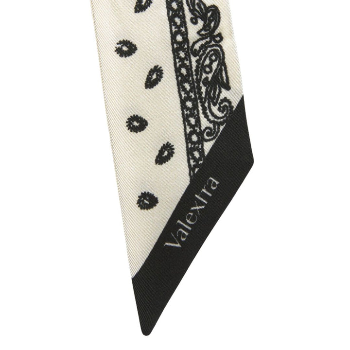 Paisley Silk Band in Pergamena White and Black