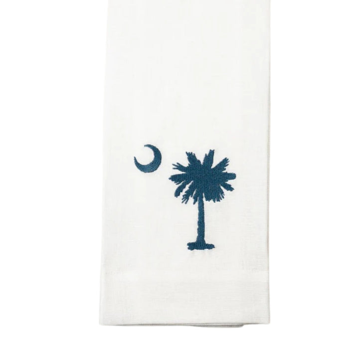 Palmetto White Linen Towel