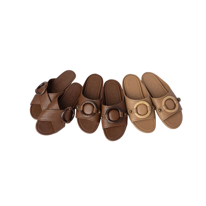 Pandita Slide in Beige or Chestnut