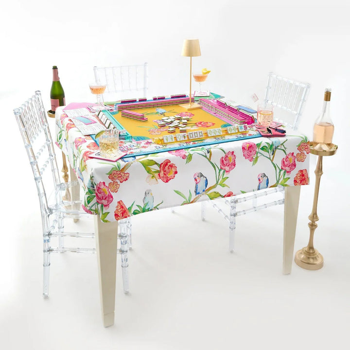 Parakeet Perch Instructional Mahjong Tablecloth