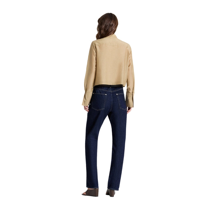 Patti Cotton Silk Organza Top in Kelp