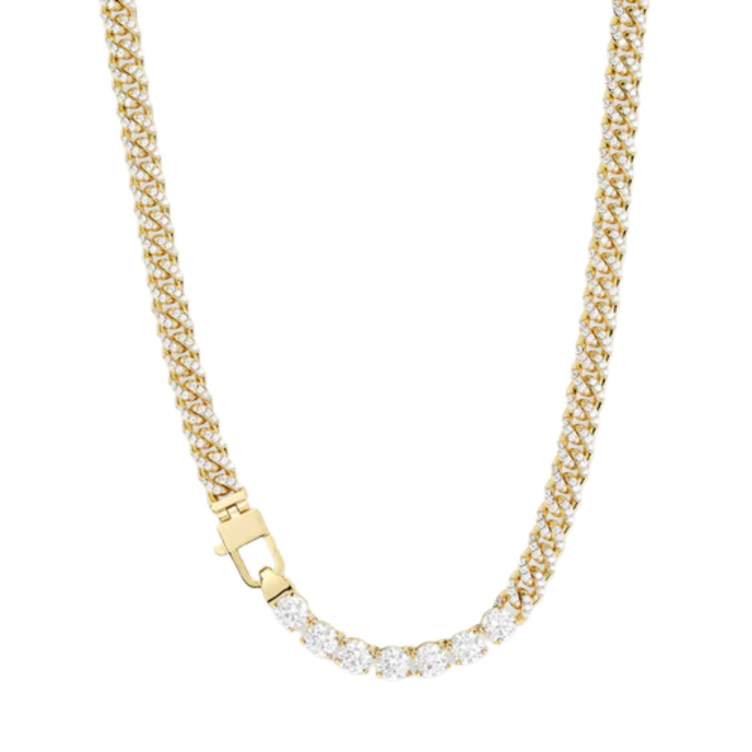 Pavé Julian Loves Diamonds Necklace - Gold/White