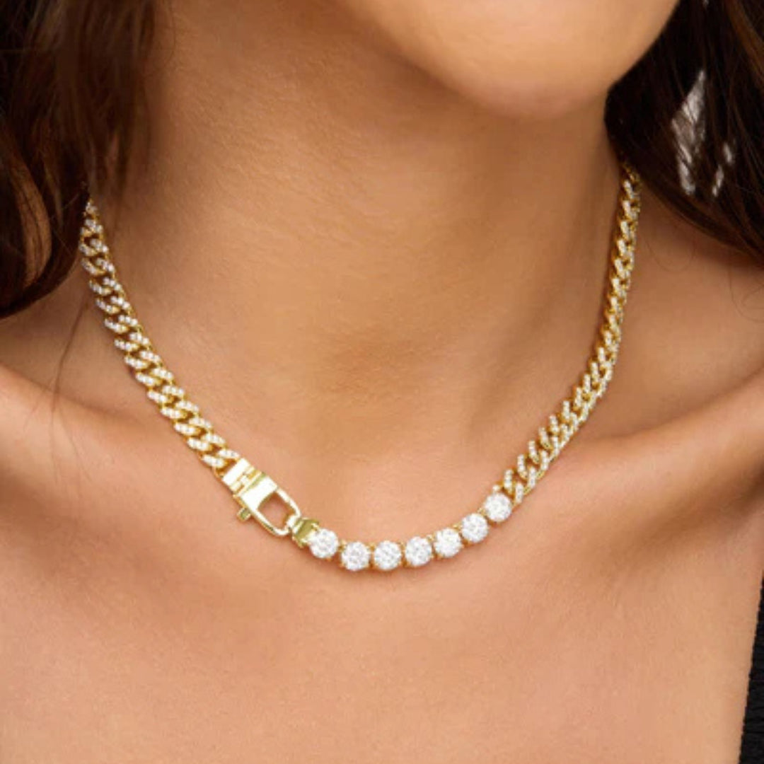 Pavé Julian Loves Diamonds Necklace - Gold/White