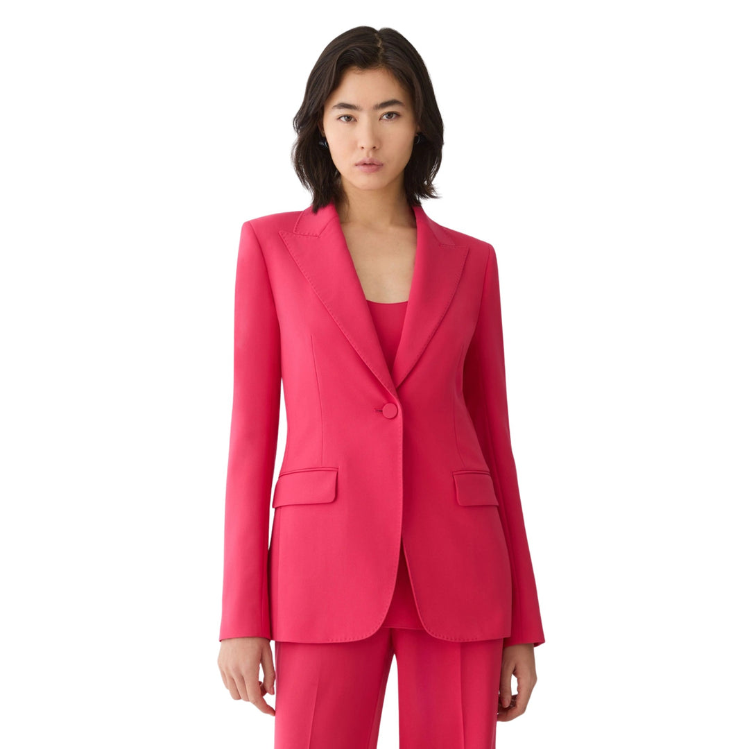 Peak Lapel Blazer in Pink Peony
