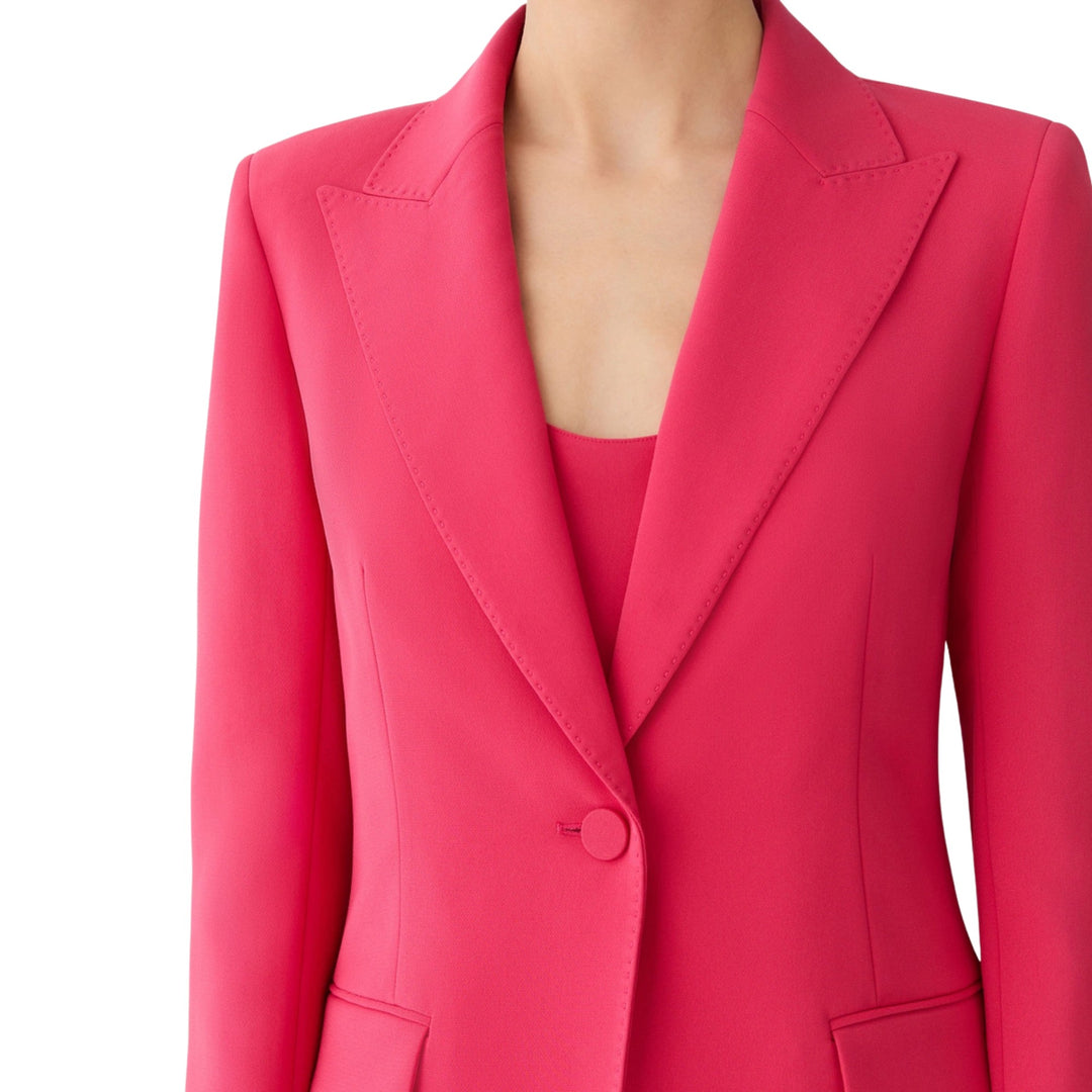 Peak Lapel Blazer in Pink Peony