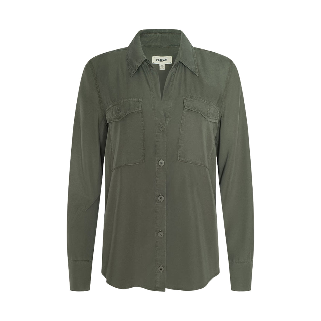 Pearson Military Blouse in Smokey Olive