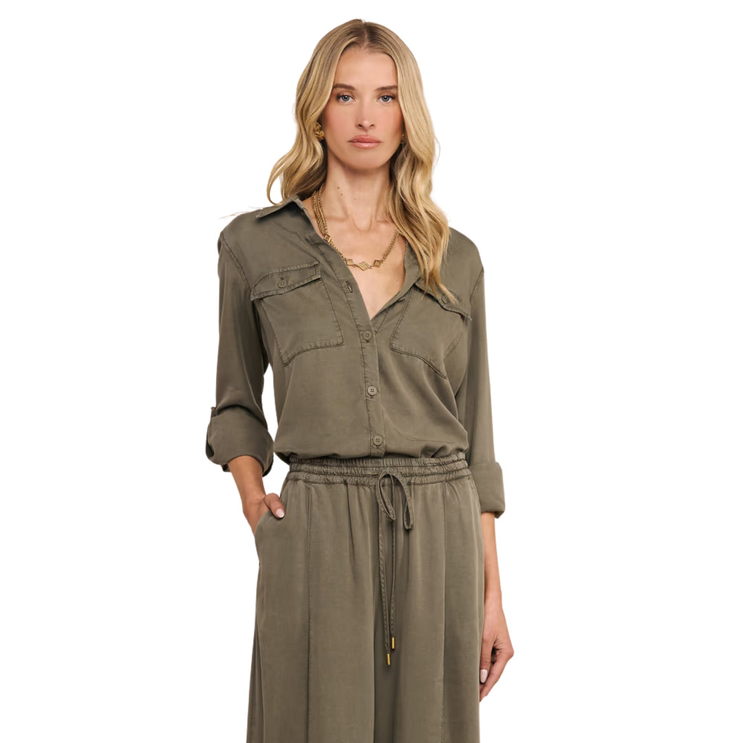 Pearson Military Blouse in Smokey Olive