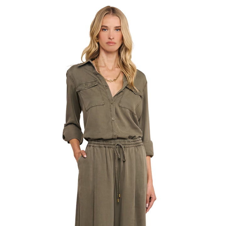 Pearson Military Blouse in Smokey Olive