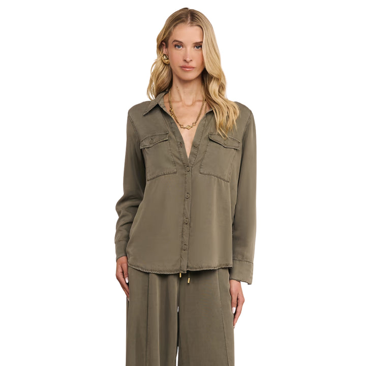 Pearson Military Blouse in Smokey Olive