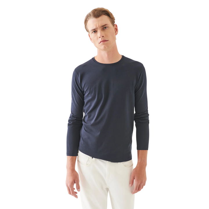 Long Sleeve Pima Cotton Vintage Crew