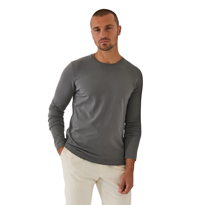 Long Sleeve Pima Cotton Vintage Crew