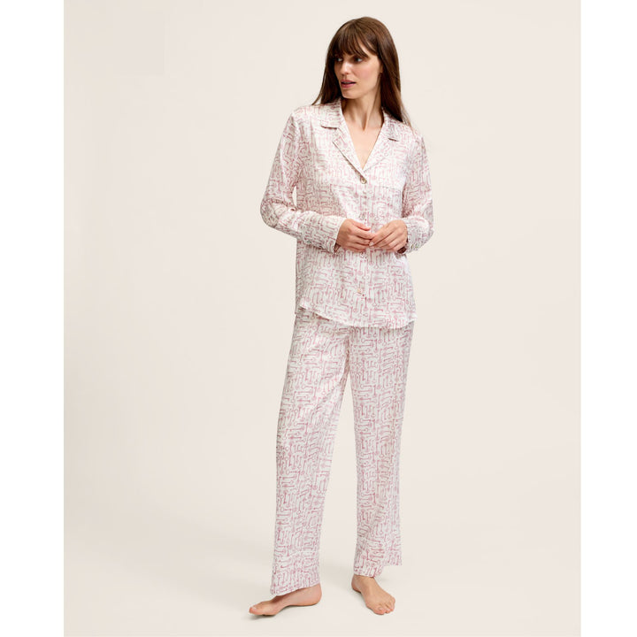 Womens Silk Pajama Set in Key to My Heart