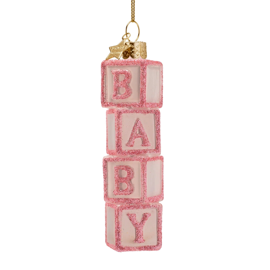 Pink Baby Blocks Ornament