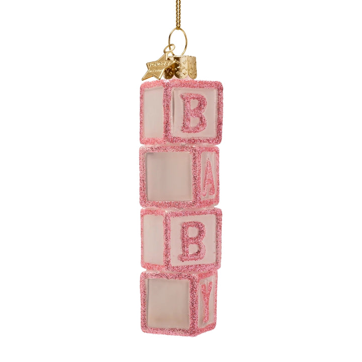 Pink Baby Blocks Ornament