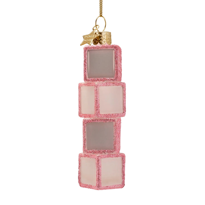 Pink Baby Blocks Ornament