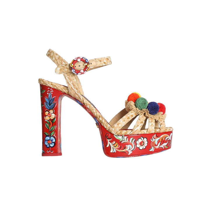 Majolica Platform Raffia Sandals