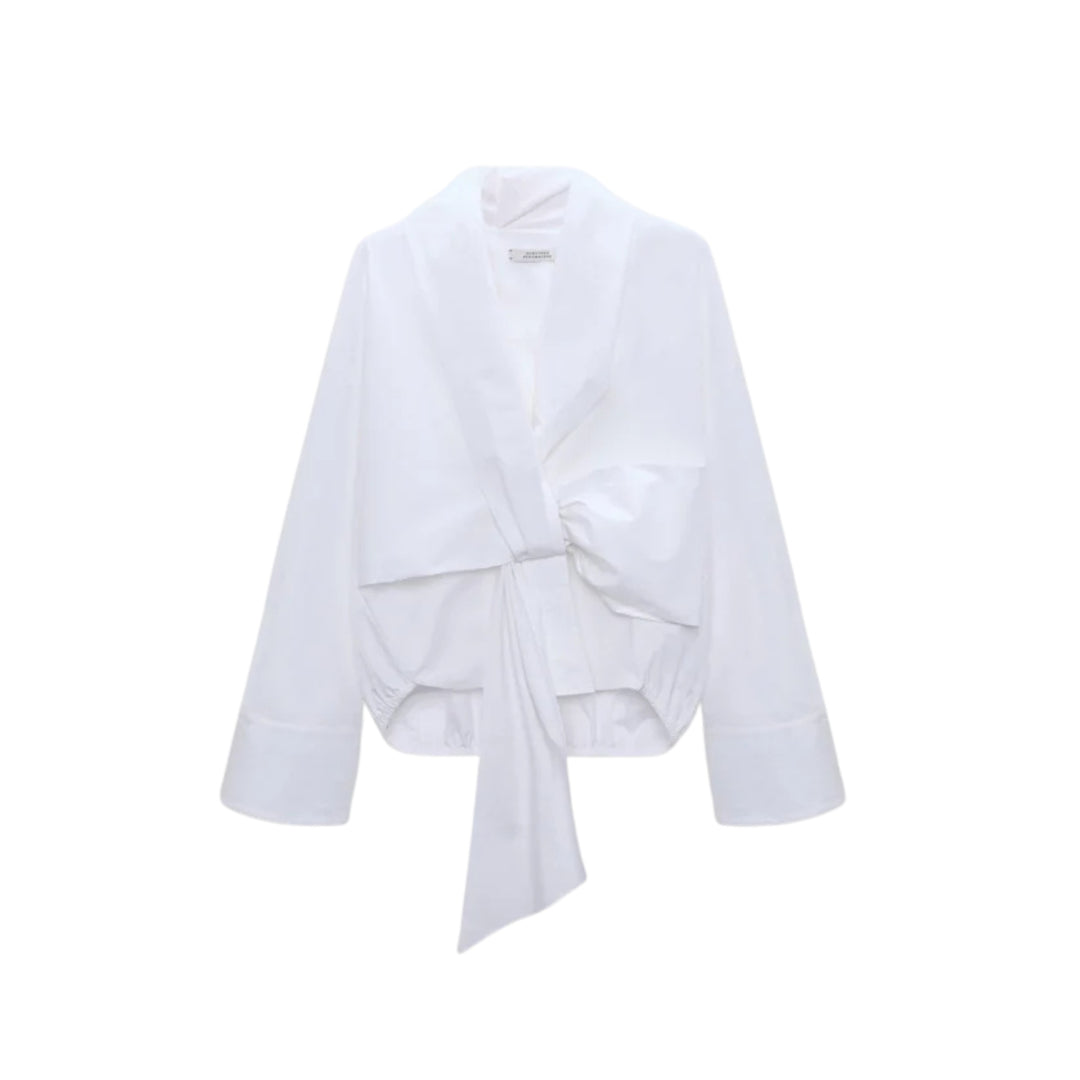 Poplin Power Blouse in Pure White