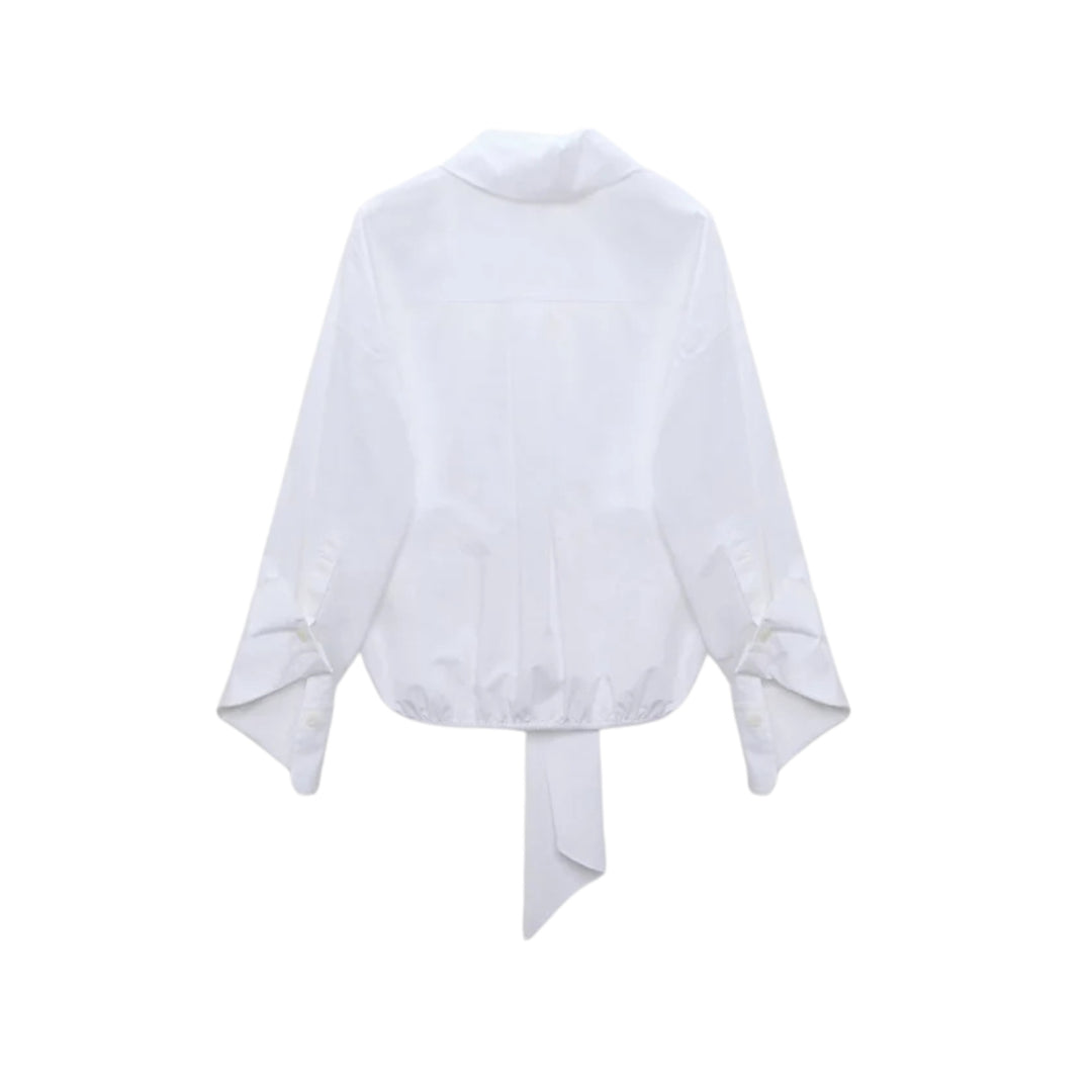 Poplin Power Blouse in Pure White
