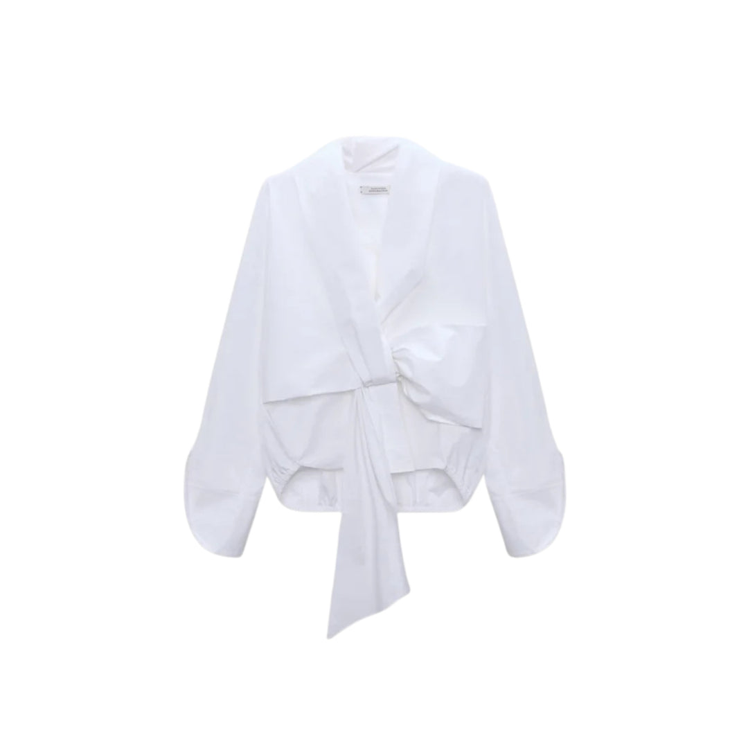 Poplin Power Blouse in Pure White