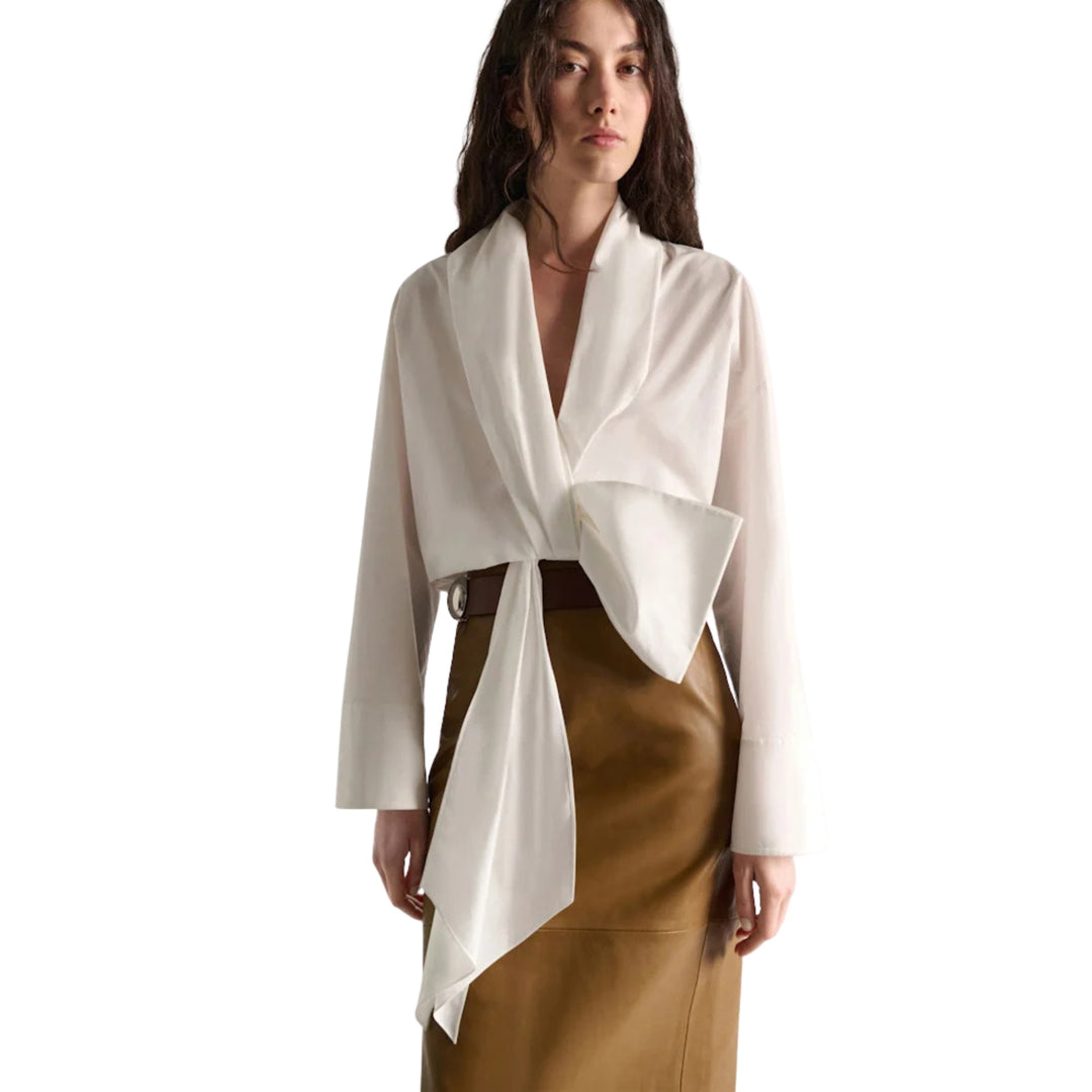 Poplin Power Blouse in Pure White